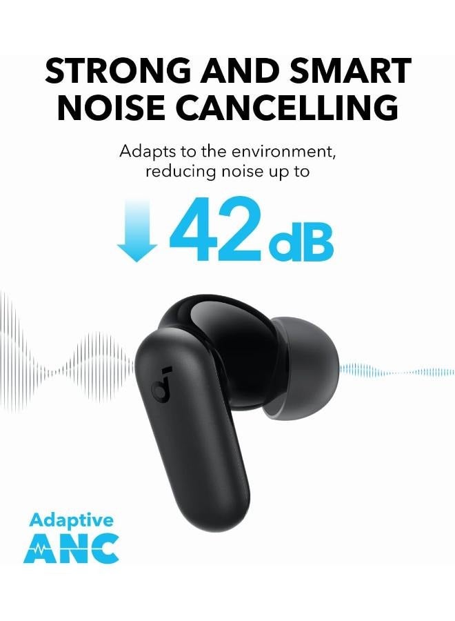 ساوند كور - P30i,Noise Cancelling Earbuds, Strong and Smart Noise Cancelling, Powerful Bass, 45H Playtime, 2-in-1 Case and Phone Stand, IP54, Wireless Earbuds, Bluetooth 5.4 Black - Image 1