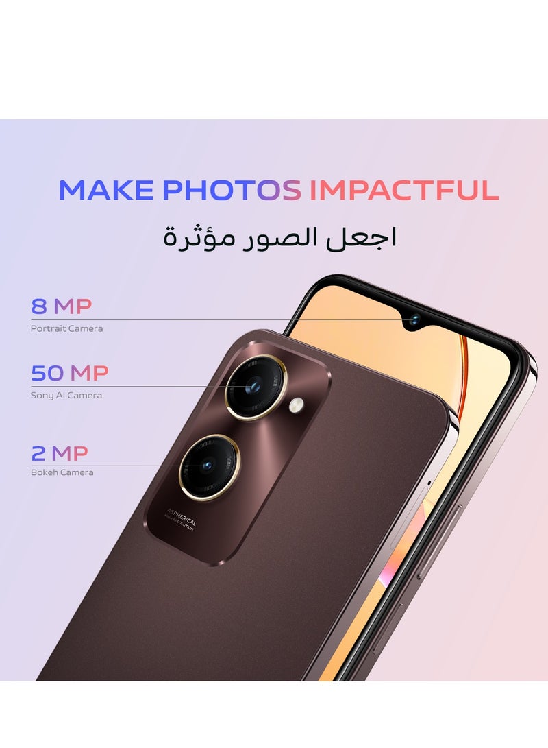vivo - Y28s 5G Dual SIM Mocha Brown 6GB RAM 128GB With TWS - Middle East Version - Image 1