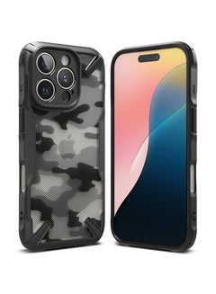 Ringke Fusion-X For iPhone 16 Pro Max Case Cover Transparent Hard Back Soft Flexible TPU Bumper Scratch Resistant Phone Cover- Camo Black  - Image 1
