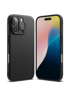 Ringke Onyx Case For iPhone 16 Pro Max, Enhanced Grip Tough Flexible TPU Shockproof Rugged TPU Bumper Drop Protection Phone Cover - Black  - Image 1