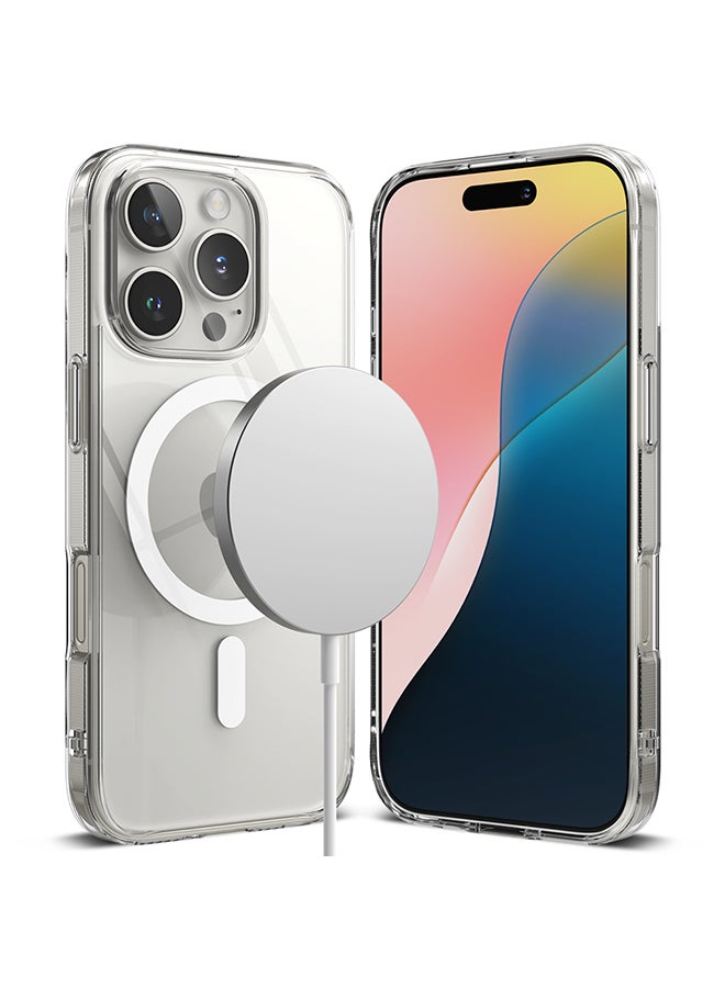 Ringke Fusion Magnetic Case For iPhone 16 Pro Case Cover [Strong Magnet] Anti-Fingerprint Rugged Shockproof Protective Phone Cover- Clear - Image 1