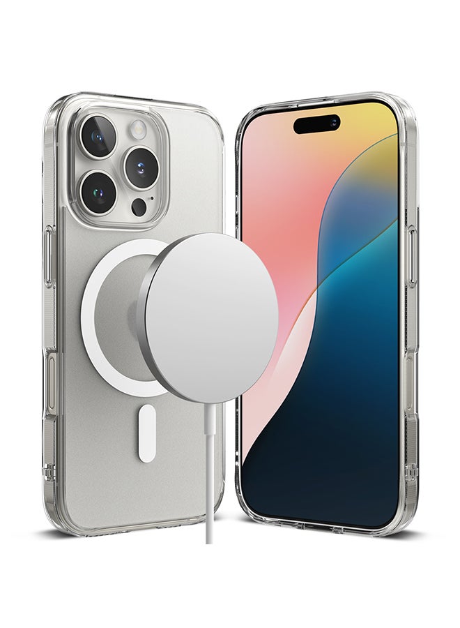 Ringke Fusion Magnetic Case For iPhone 16 Pro Case Cover [Strong Magnet] Anti-Fingerprint Rugged Shockproof Protective Phone Cover- Matte Clear - Image 1