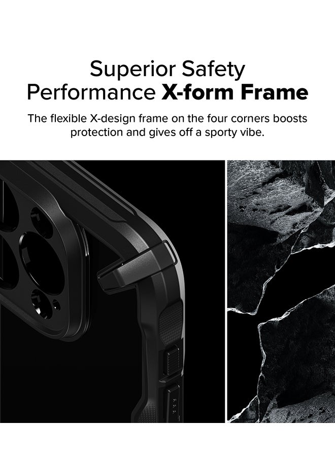 Ringke Fusion-X For iPhone 16 Pro Case Cover Transparent Hard Back Soft Flexible TPU Bumper Scratch Resistant Shockproof Protection Phone Cover- Black - Image 3