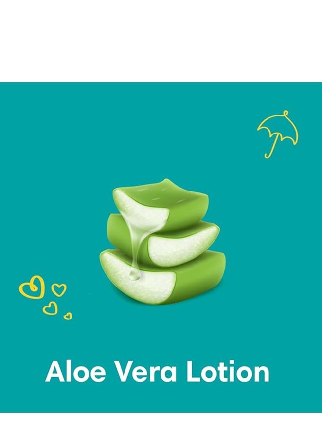 بامبرز Baby-Dry Taped Diapers Aloe Vera Lotion Dual Leak Guards 9-14 kg Capacity Size 4-Pack of 76 - Image 3