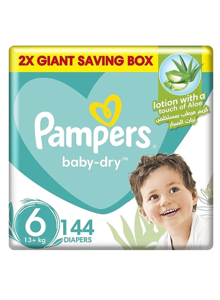 Pampers Premium Care Taped Baby Diapers, Size 6, 13+kg, Unique Softest Absorption for Ultimate Skin Protection, 144 Count  - Image 1