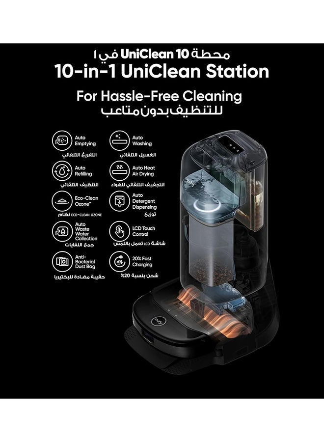 eufy Omni S1 Pro, Robot Vacuum Cleaner with Mop, Always Clean Mop, 8000 Pa, Obstacle Avoidance, Corner-to-Edge Deep Cleaning and Lift Mop, Auto Mop Washing & Drying, Detergent Dispenser 220 W T2080 Black - Image 2