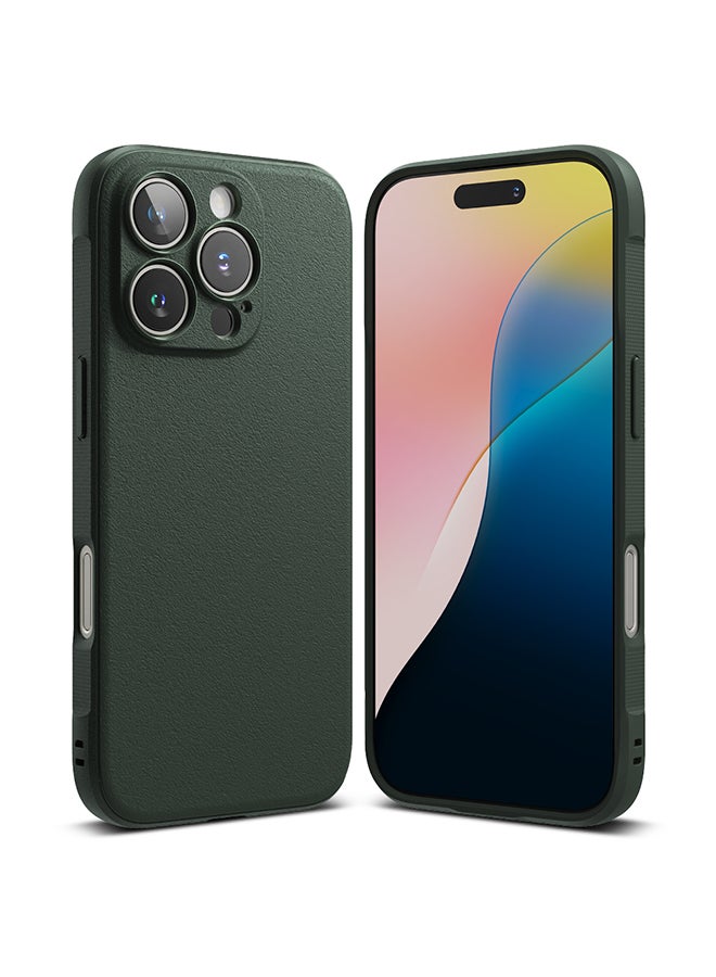 Ringke Onyx Case For iPhone 16 Pro, Enhanced Grip Tough Flexible TPU Shockproof Rugged TPU Bumper Drop Protection Phone Cover - Dark Green - Image 1