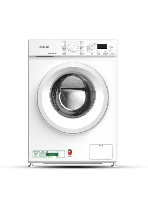 6Kg Front Load Washing Machine | 1000 RPM Spin Speed | 40L Drum Volume | 16 Wash Programs | Energy Efficient 4-Star | Universal Motor KR-WFL 60WS White