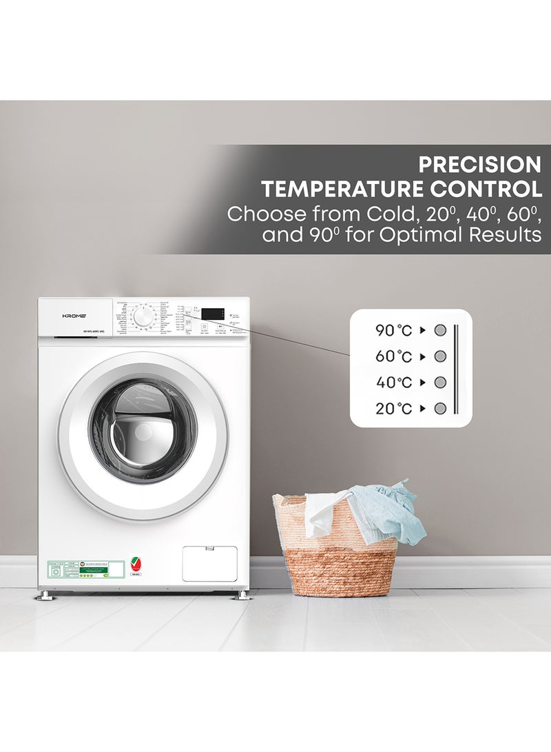 كروم 6Kg Front Load Washing Machine | 1000 RPM Spin Speed | 40L Drum Volume | 16 Wash Programs | Energy Efficient 4-Star | Universal Motor KR-WFL 60WS White  - Image 4