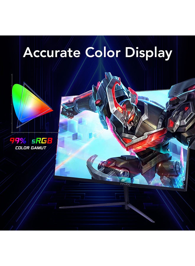 InnJoo - 27" Inch Flat Screen (1920x1080) FHD (1080P) Gaming InnJoo Monitor IPS with LED Display Type, 165Hz Refresh Rate, 0.5ms Response Time, x1 HDMI, AMD FreeSync - T271 | Black - Image 1