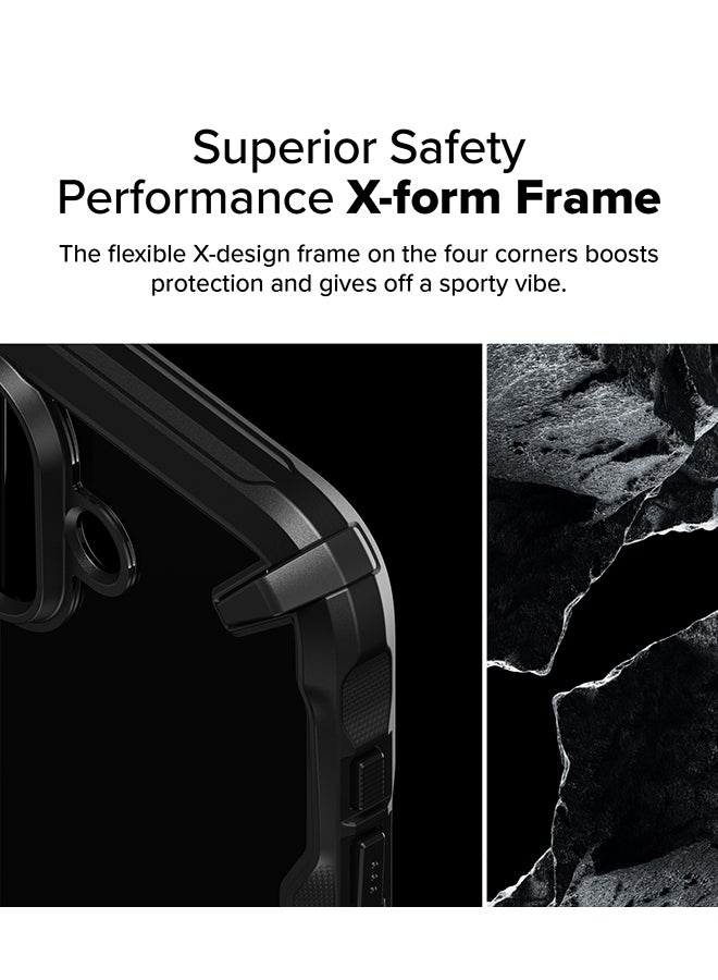 Ringke Fusion-X For iPhone 16 Case Cover Transparent Hard Back Soft Flexible TPU Bumper Scratch Resistant Shockproof Protection Phone Cover- Black - Image 3