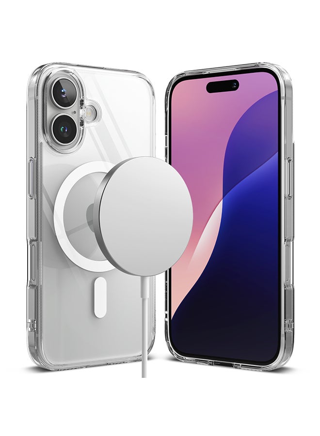 Ringke Fusion Magnetic Case For iPhone 16 Case Cover [Strong Magnet] Anti-Fingerprint Rugged Shockproof Protective Phone Cover Clear - Image 1