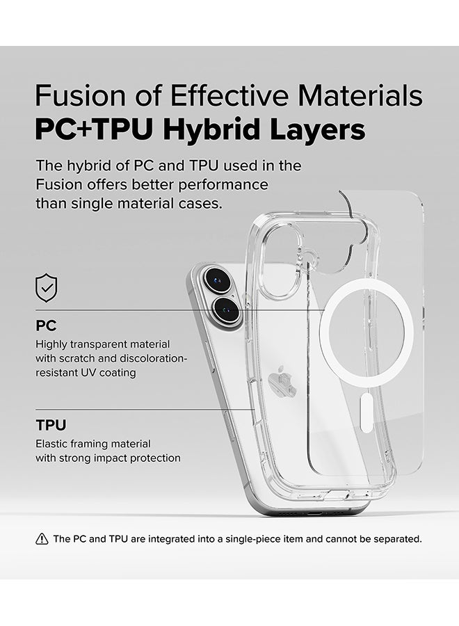 Ringke Fusion Magnetic Case For iPhone 16 Case Cover [Strong Magnet] Anti-Fingerprint Rugged Shockproof Protective Phone Cover Clear - Image 5