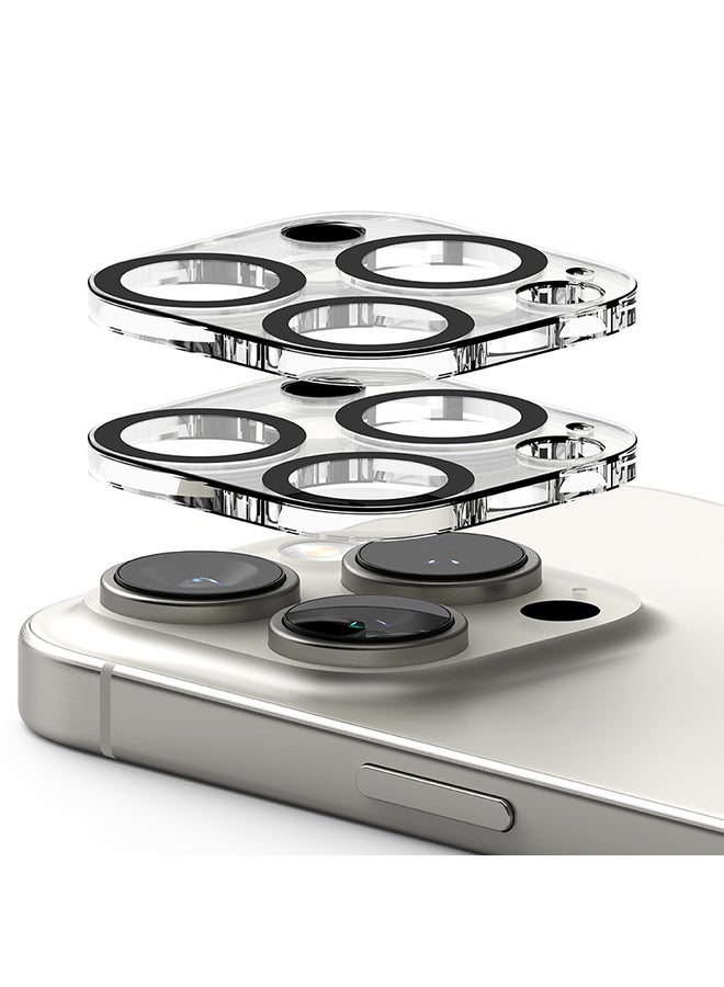 Ringke Camera Glass [Multi-Layer Protection] For iPhone 16 Pro / 16 Pro Max Camera Lens Protector, Tempered Glass Cover- 2 Pack - Image 1