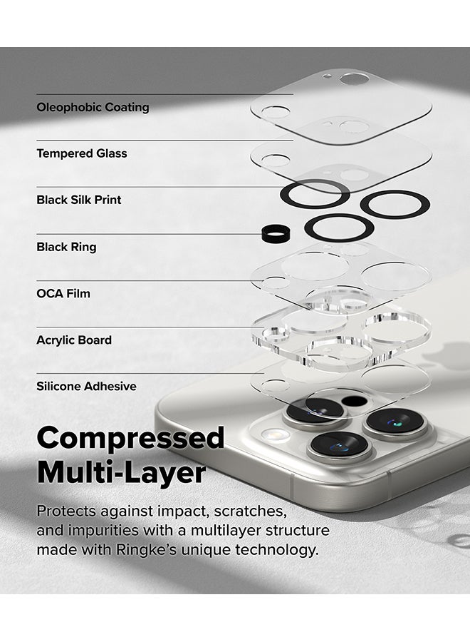 Ringke Camera Glass [Multi-Layer Protection] For iPhone 16 Pro / 16 Pro Max Camera Lens Protector, Tempered Glass Cover- 2 Pack - Image 5