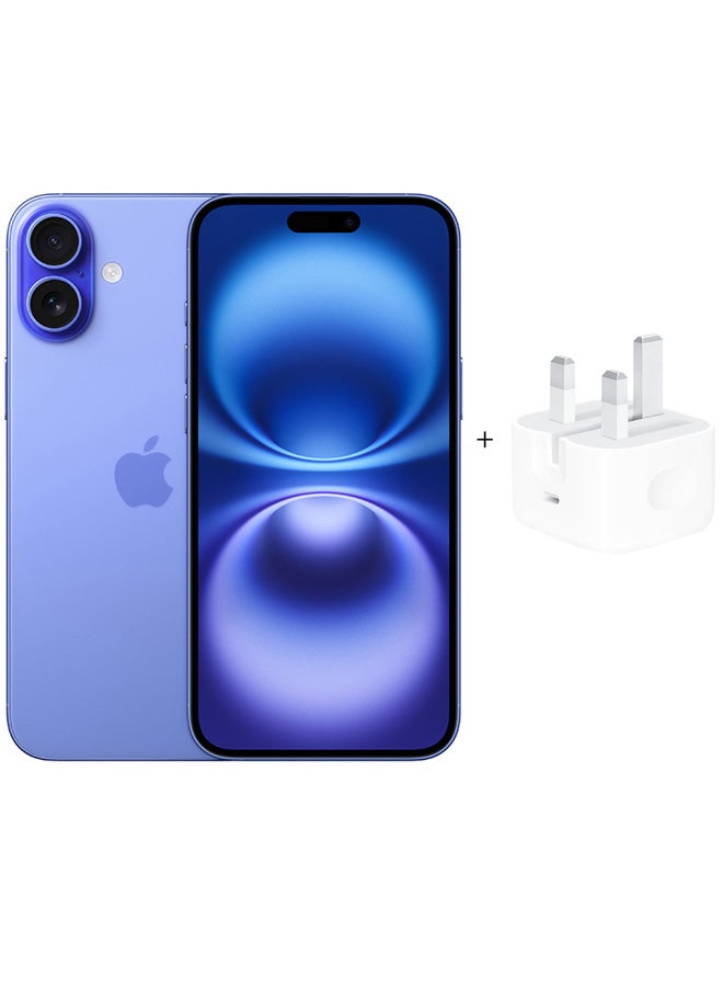Apple iPhone 16 256GB Ultramarine With 20W Adapter - Middle East Version  - Image 1