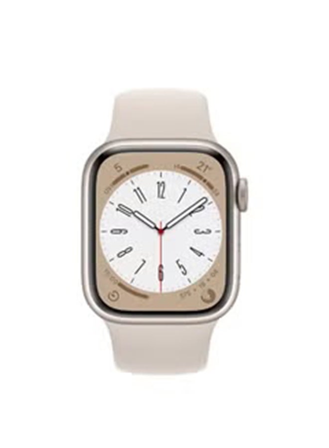 Apple - Renewed - Watch Series 8 GPS 41mm Aluminium Case With Sport Band Starlight - Image 1