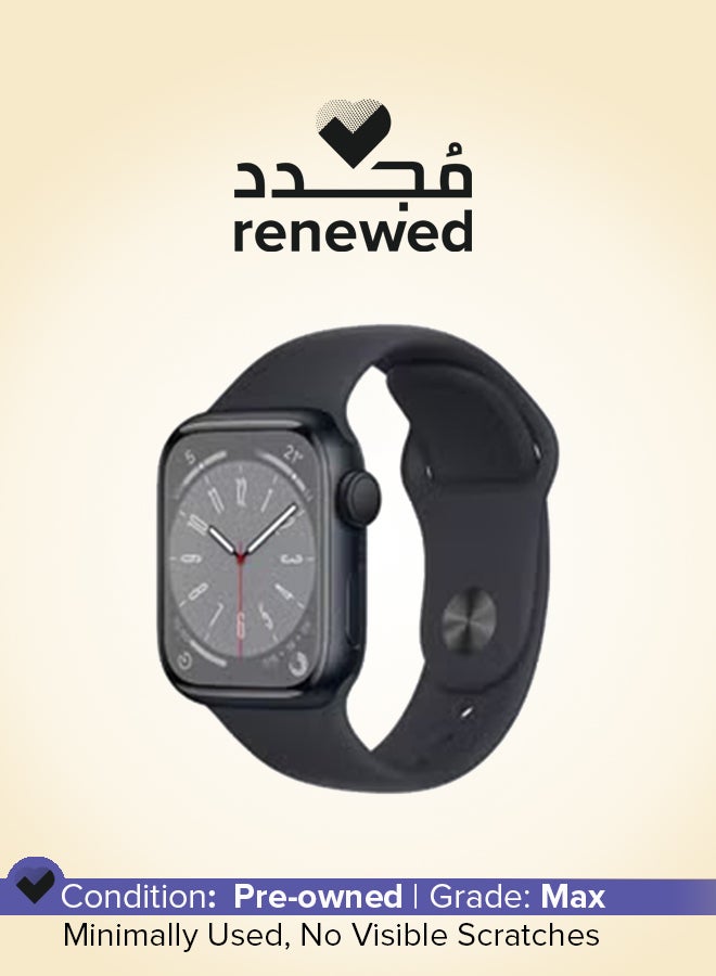 Apple Renewed - Watch Series 8 GPS 41mm Aluminium Case With Sport Band Midnight - Image 1