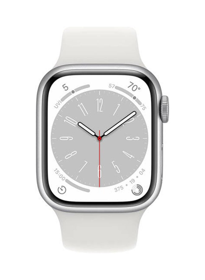Apple Renewed - Watch Series 8 GPS + Cellular 41mm Aluminium Case With White Sport Band Silver - Image 2