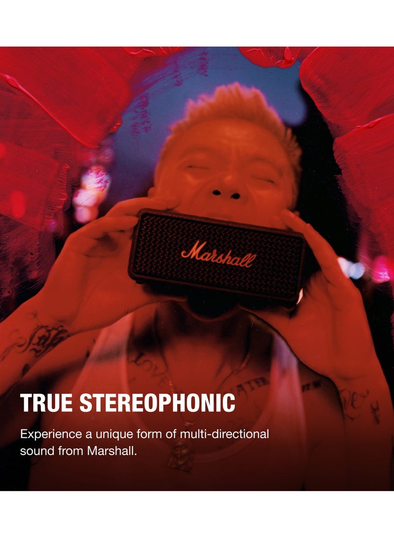 Marshall Emberton III Portable Bluetooth Speaker - Water Resistant Wireless Speaker Portable Speaker with 32+ Hours of Playtime Black And Brass  - Image 3