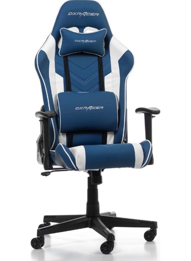 دي إكس ريسر Prince Series P132 Gaming Chair, 1D Armrests with Soft Surface, Blue & White  - Image 3