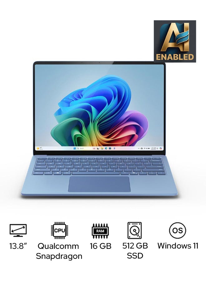 Microsoft Surface Laptop 7 Copilot+ PC Laptop With 13.8-Inch Display, Qualcomm Snapdragon X Elite Processor/16GB RAM/512GB SSD/Qualcomm Adreno Graphics/Windows 11 English/Arabic SAPPHIRE  - Image 1