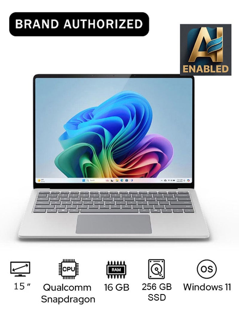 مايكروسوفت لاب توب Surface Laptop 7 Copilot+ بشاشة 13.8 بوصة، ومعالج Qualcomm Snapdragon X Elite، وذاكرة وصول عشوائي (رام) سعة 16 جيجابايت، وقرص اس اس دي سعة 256 جيجابايت، وبطاقة رسومات Qualcomm Adreno، ونظام تشغيل ويندوز11 (الإصدار البلاتيني) باللغة الإنجليزية/العربية الإنجليزية/العربية - Image 1