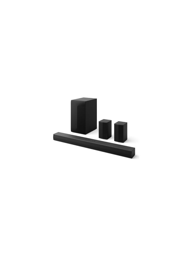 LG Soundbar S65TR 5.1 Ch 600W Powerful surround sound with Wireless subwoofer and Rear speaker Dolby Digital S65TR.ASAUELK Black 