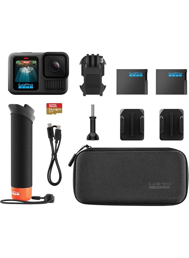 HERO13 Black Accessory Bundle - Includes The Handler (Floating Hand Grip), 2 Enduro Batteries, 2 Curved Adhesive Mounts, 64GB MICRO SD, 1 Year Warranty - CHDRB-131-RW - pnsku/N70109480V/45/_/1732718102/e94d3eed-7e75-433c-8c7b-3b1b28789ff4