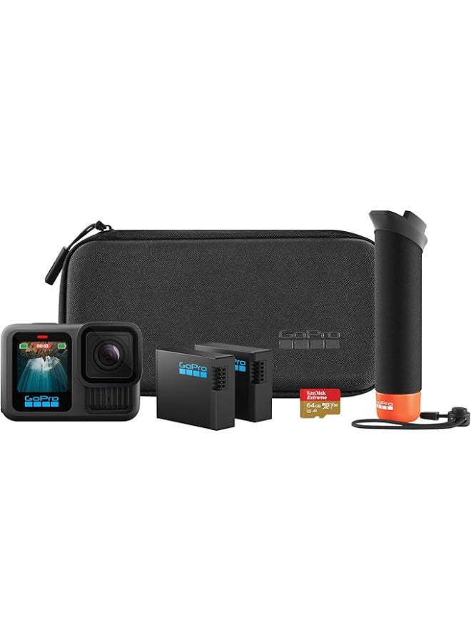 HERO13 Black Accessory Bundle - Includes The Handler (Floating Hand Grip), 2 Enduro Batteries, 2 Curved Adhesive Mounts, 64GB MICRO SD, 1 Year Warranty - CHDRB-131-RW - pnsku/N70109480V/45/_/1732718104/77a89710-32a8-4bba-a0f3-525d6b7f2041