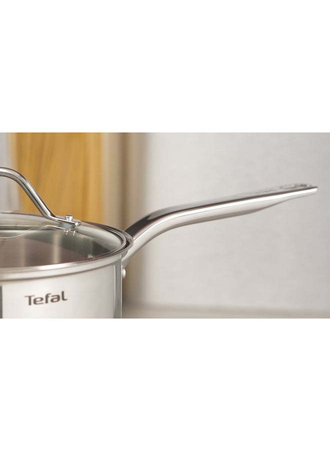 تيفال TEFAL Intuition طقم 6 قطع | قدر 16 سم مع غطاء، قدور طبخ 20/24 سم مع أغطية | ستانلس ستيل ممتاز 18/10 | علامات قياس | غطاء زجاجي | مناسب للحث الحراري | للطهي البطيء والغلي | ضمان سنتين | B864S674 - Image 4