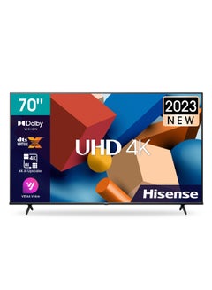 هايسنس Hisense 70 Inch Smart TV 4K UHD LCD Dolby Vision, Natural Colour Enhancer,VIDAA U5 OS, Youtube, Netflix, Disney +, Freeview Play and WiFi, Model (70A6K) 70A6K Black  - Image 1