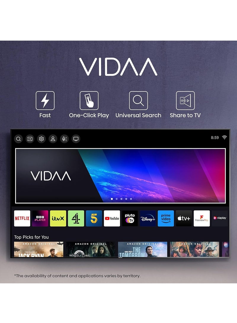 هايسنس Hisense 70 Inch Smart TV 4K UHD LCD Dolby Vision, Natural Colour Enhancer,VIDAA U5 OS, Youtube, Netflix, Disney +, Freeview Play and WiFi, Model (70A6K) 70A6K Black  - Image 4