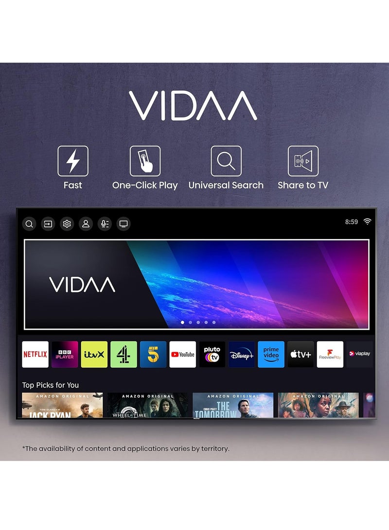 Hisense - Hisense 50 Inch Smart TV 4K QLED UHD LCD Dolby Vision, Natural Colour Enhancer,VIDAA U5 OS, Youtube, Netflix, Disney +, Freeview Play and WiFi, Model (50E7KQ) 50E7KQ Black - Image 1