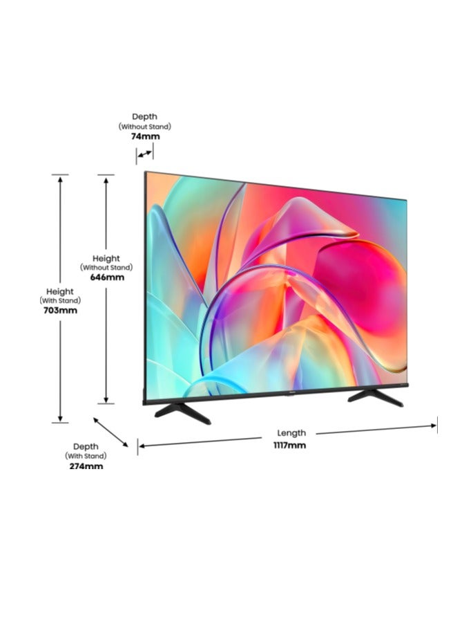Hisense - Hisense 50 Inch Smart TV 4K QLED UHD LCD Dolby Vision, Natural Colour Enhancer,VIDAA U5 OS, Youtube, Netflix, Disney +, Freeview Play and WiFi, Model (50E7KQ) 50E7KQ Black - Image 1
