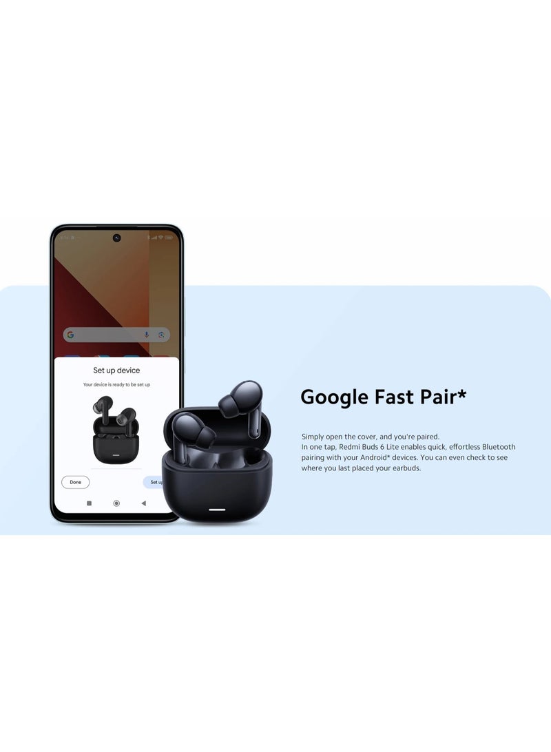 Xiaomi - Redmi Buds 6 Lite | 40dB With Hybrid ANC | Dual-mic With AI | upto 38 Hrs battery life | EQ Setting Black - Image 1