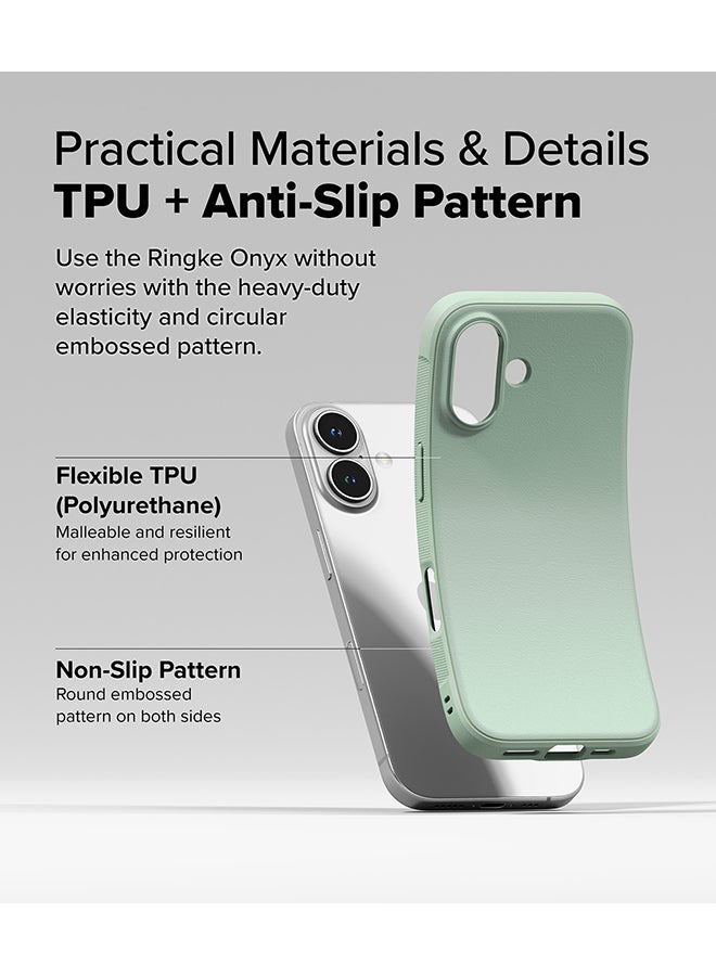 Onyx Case For iPhone 16 Plus, Enhanced Grip Tough Flexible TPU Shockproof Rugged TPU Bumper Drop Protection Phone Cover Mint
