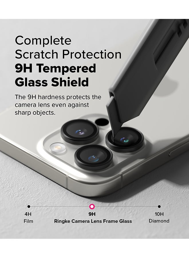 Ringke Camera Lens Frame Glass Protector For iPhone 16 Pro / 16 Pro Max, Camera Lens Tempered Glass Covers and Aluminum Alloy Frames Adhesive Coating- 2 Pack - Image 4
