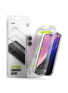 Tempered Glass [Easy Slide] For iPhone 16/ iPhone 15 Screen Protector, Case Friendly Shatterproof Premium 9H Hardness, Anti-Scratch 2 Pack, W Installation Jig