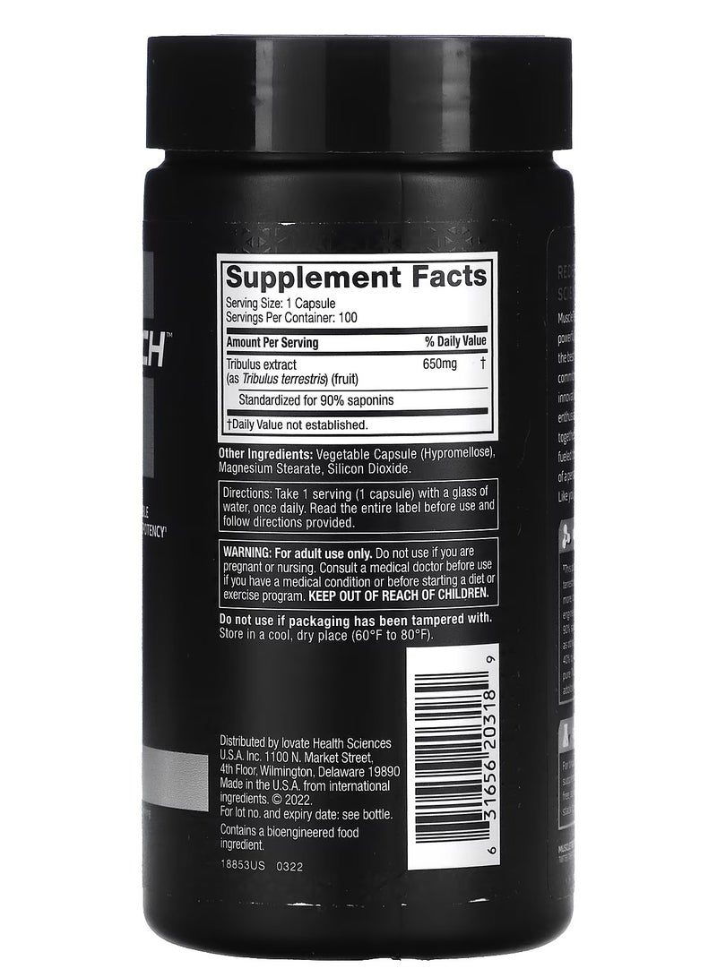 MuscleTech Platinum 100% Tibullus 650 mg - 100 Capsules - Image 2