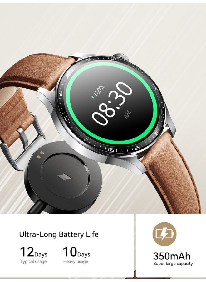 JOYROOM 350 mAh JR-FC2 Pro 48mm Stylish Smart Watch for Men & Women, 350mAh Classic Series – Bluetooth Calling, Fitness & Sleep Tracking, Heart Rate Monitor, Waterproof IP68, Multi-Language (Arabic/English), App Notifications Moonlight Silver - Image 5