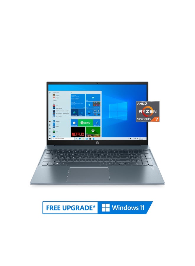 HP - 15-EH1070WM (Upgraded Version) Laptop With 15.6-Inch Display, AMD Ryzen 7 5700U Processor/32GB RAM/2TB SSD/AMD Radeon Graphics/Windows 11 English Fog Blue - Image 1