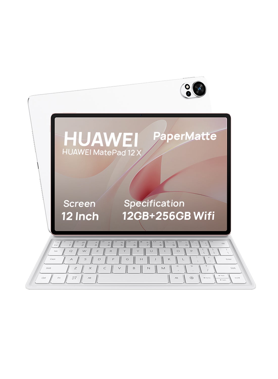 MatePad 12X - 12-Inch Papermatte Tablet White 12GB RAM 256GB Wifi With Glide Keyboard Professional GoPaint App - Middle East Version 