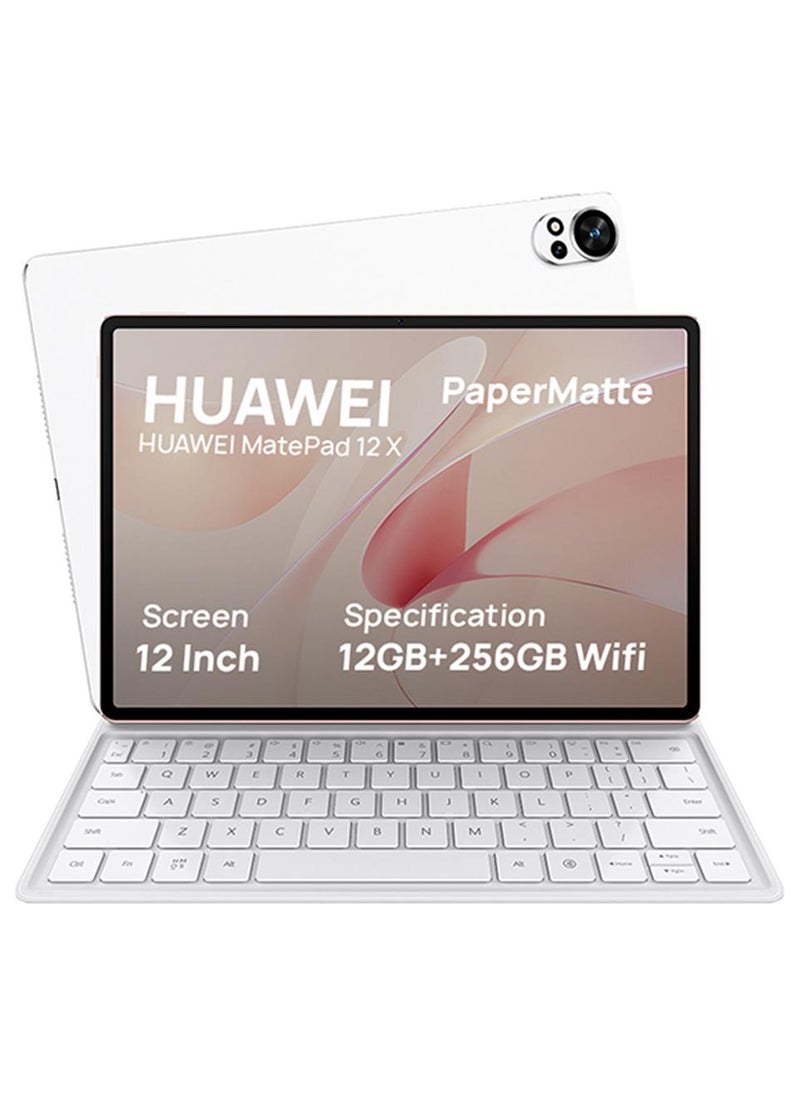 هواوي جهاز MatePad 12X اللوحي مقاس 12 بوصة باللون الأبيض، ذاكرة وصول عشوائي 12 جيجابايت، سعة تخزين 256 جيجابايت، واي فاي، مع لوحة مفاتيح انزلاقية، تطبيق GoPaint الاحترافي - إصدار الشرق الأوسط - Image 1