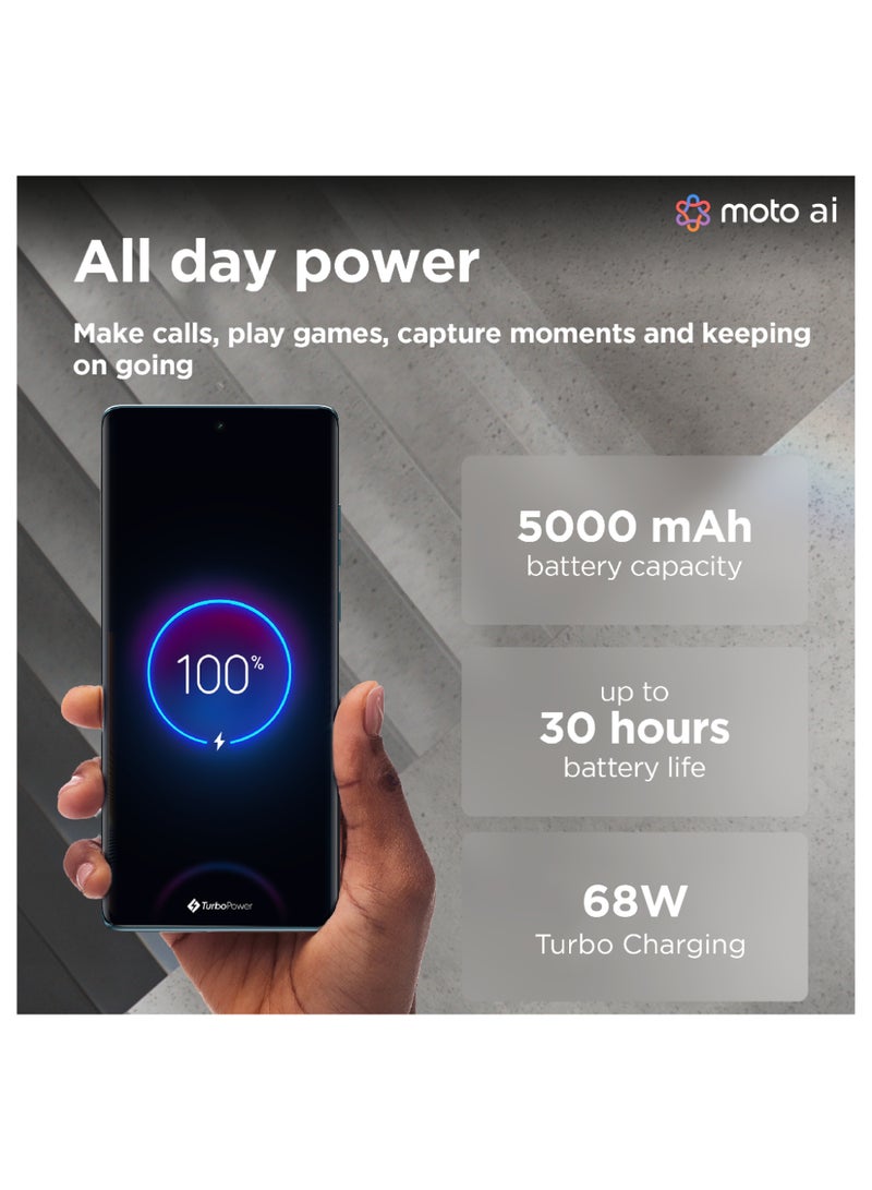 موتورولا هاتف موتورولا إيدج 50 فيوجن ثنائي الشريحة 5G بلون مارشميلو الأزرق 8 جيجابايت رام 256 جيجابايت - نسخة الشرق الأوسط - Image 4