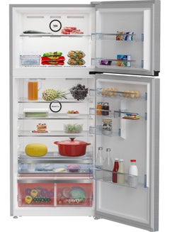 Beko NeoFrost Top Freezer Refrigerator - 411 Liters - ProSmart Inverter Motor - Harvest Fresh Technology - Dairy Compartment - Digital Touch Control Tact Display RDNE455M20XBIDS Silver ( Prinpia)  - Image 3