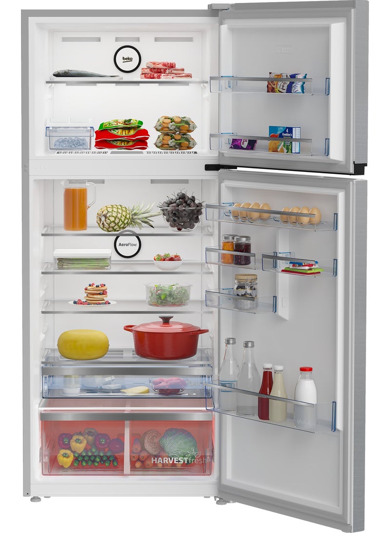 بيكو NeoFrost Top Freezer Refrigerator - 411 Liters - ProSmart Inverter Motor - Harvest Fresh Technology - Dairy Compartment - Digital Touch Control Tact Display RDNE455M20XBIDS Silver ( Prinpia)  - Image 3