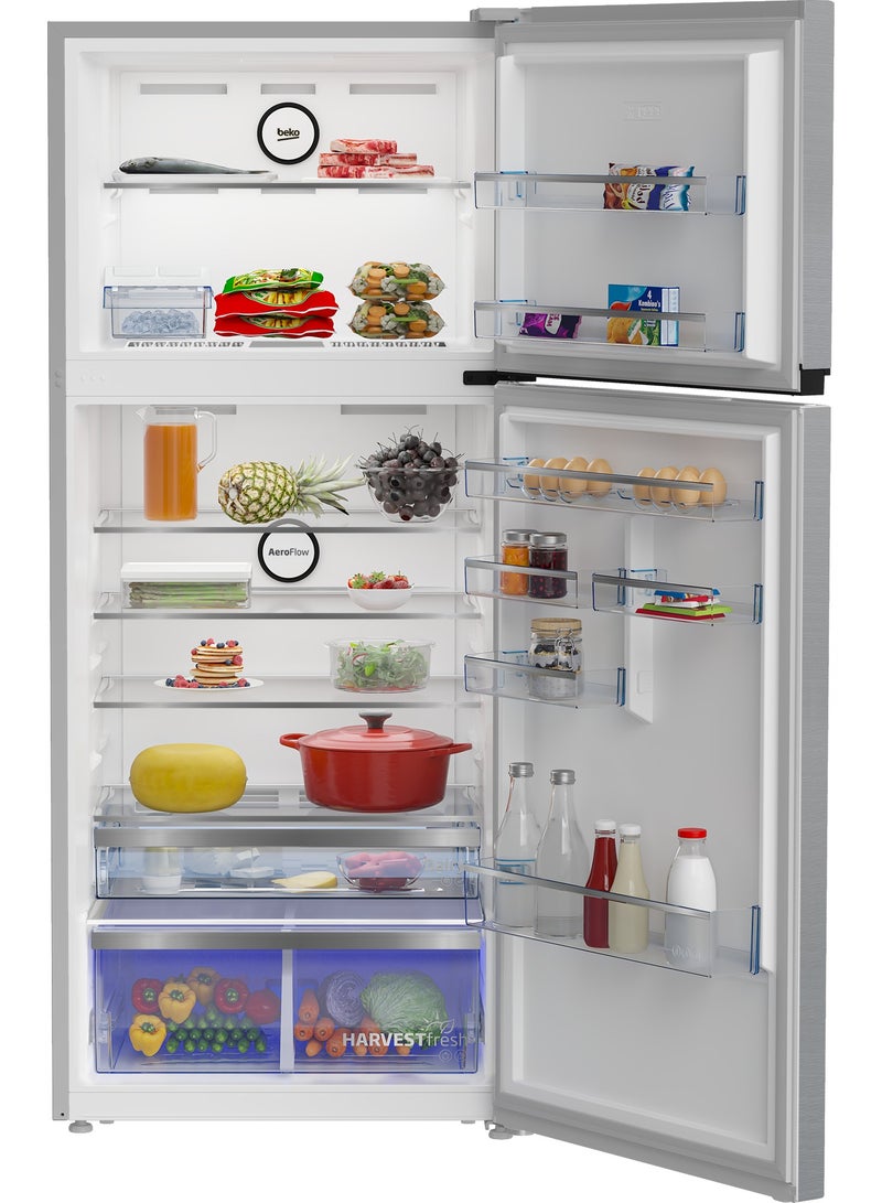 بيكو NeoFrost Top Freezer Refrigerator - 411 Liters - ProSmart Inverter Motor - Harvest Fresh Technology - Dairy Compartment - Digital Touch Control Tact Display RDNE455M20XBIDS Silver ( Prinpia)  - Image 4