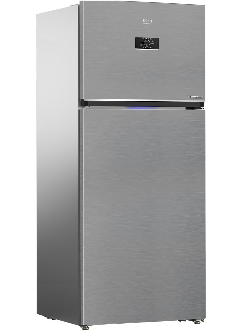 بيكو NeoFrost Top Freezer Refrigerator - 411 Liters - ProSmart Inverter Motor - Harvest Fresh Technology - Dairy Compartment - Digital Touch Control Tact Display RDNE455M20XBIDS Silver ( Prinpia)  - Image 2