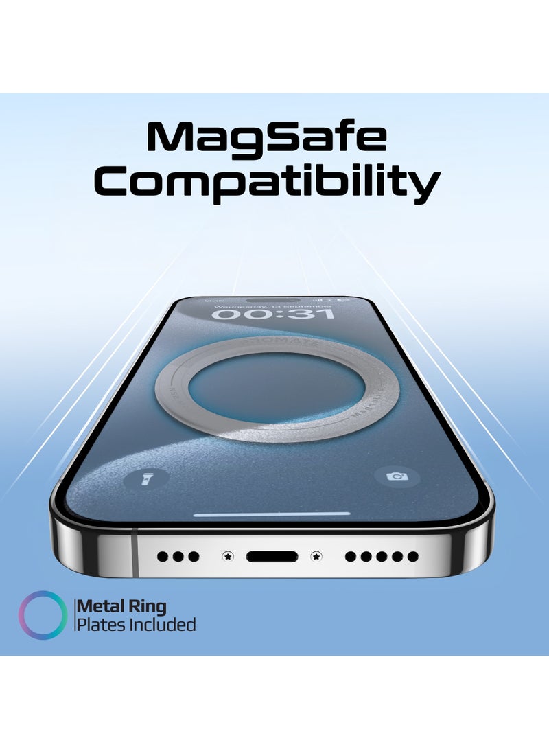 PROMATE Phone Magnetic Mount, 360° Magsafe Compatible, N52 Powerful Magnetic, Metal Ring, Magnetite White  - Image 3
